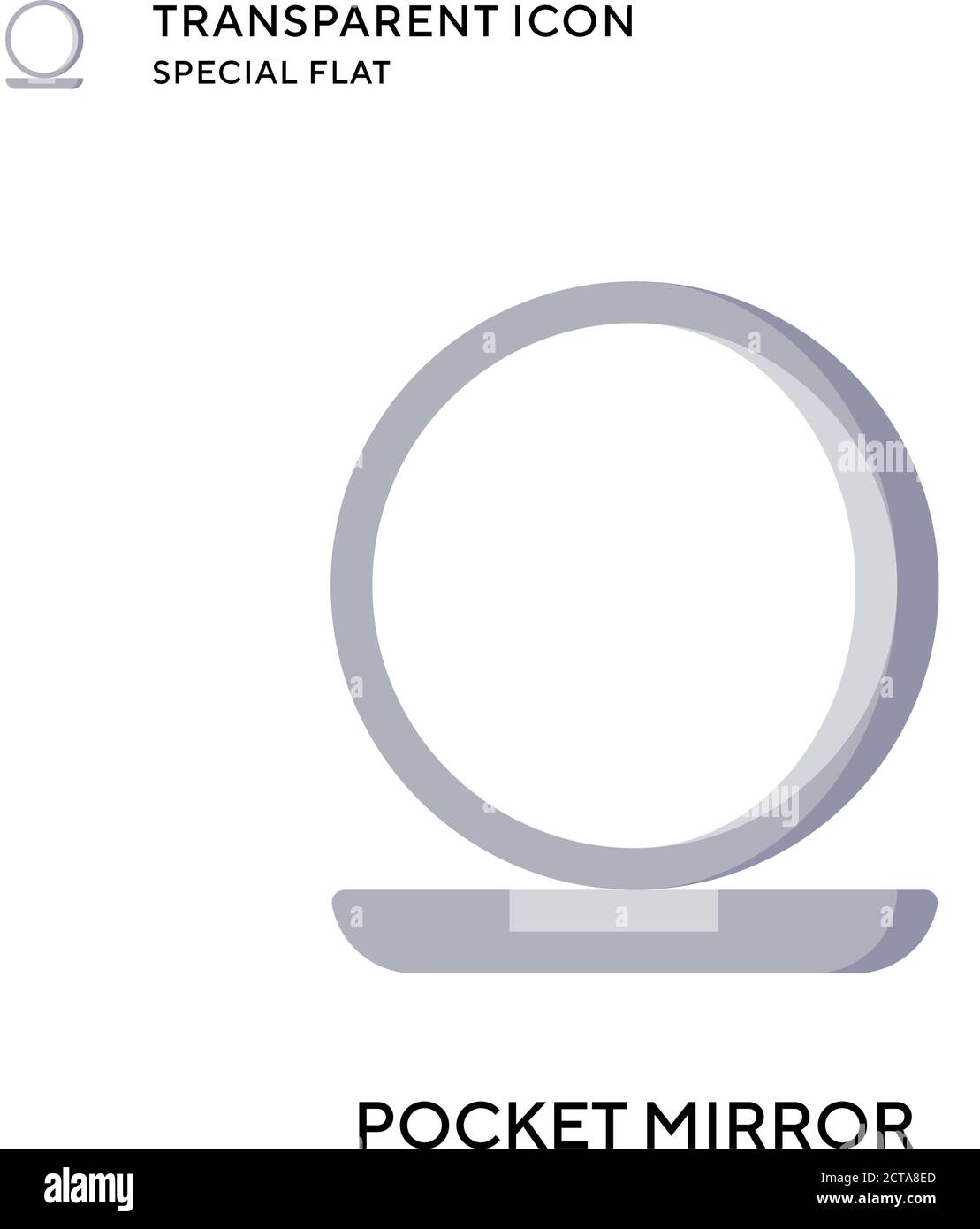 Pocket mirror vector icon. Flat style illustration. EPS 10 vector. Stock Vector
