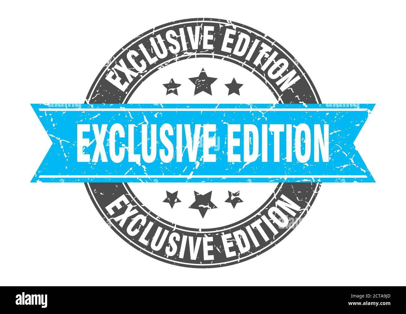 exclusive edition round stamp with ribbon. sign. label Stock Vector