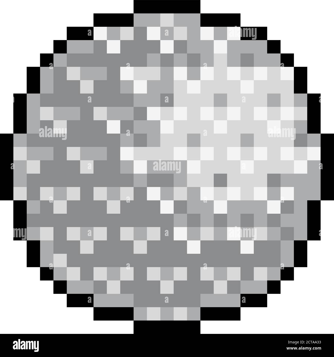 Golf Ball Pixel Art Eight Bit Sports Game Icon Stock Vector