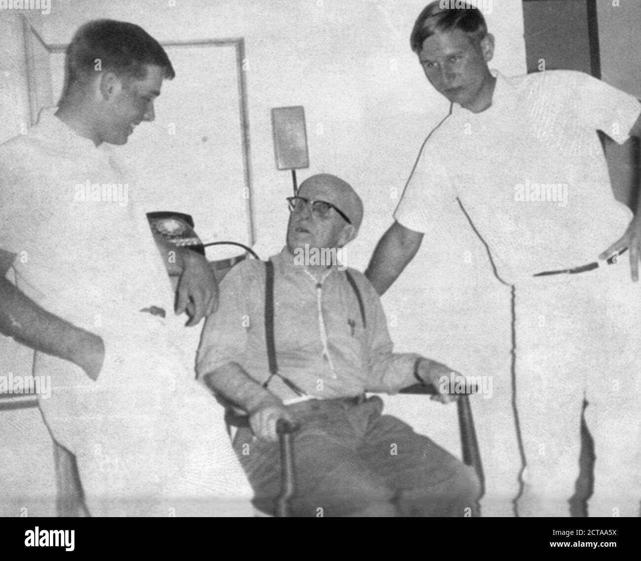 Clarence Wertz with VS orderlies Wink Miller and Steve Handrich Maple