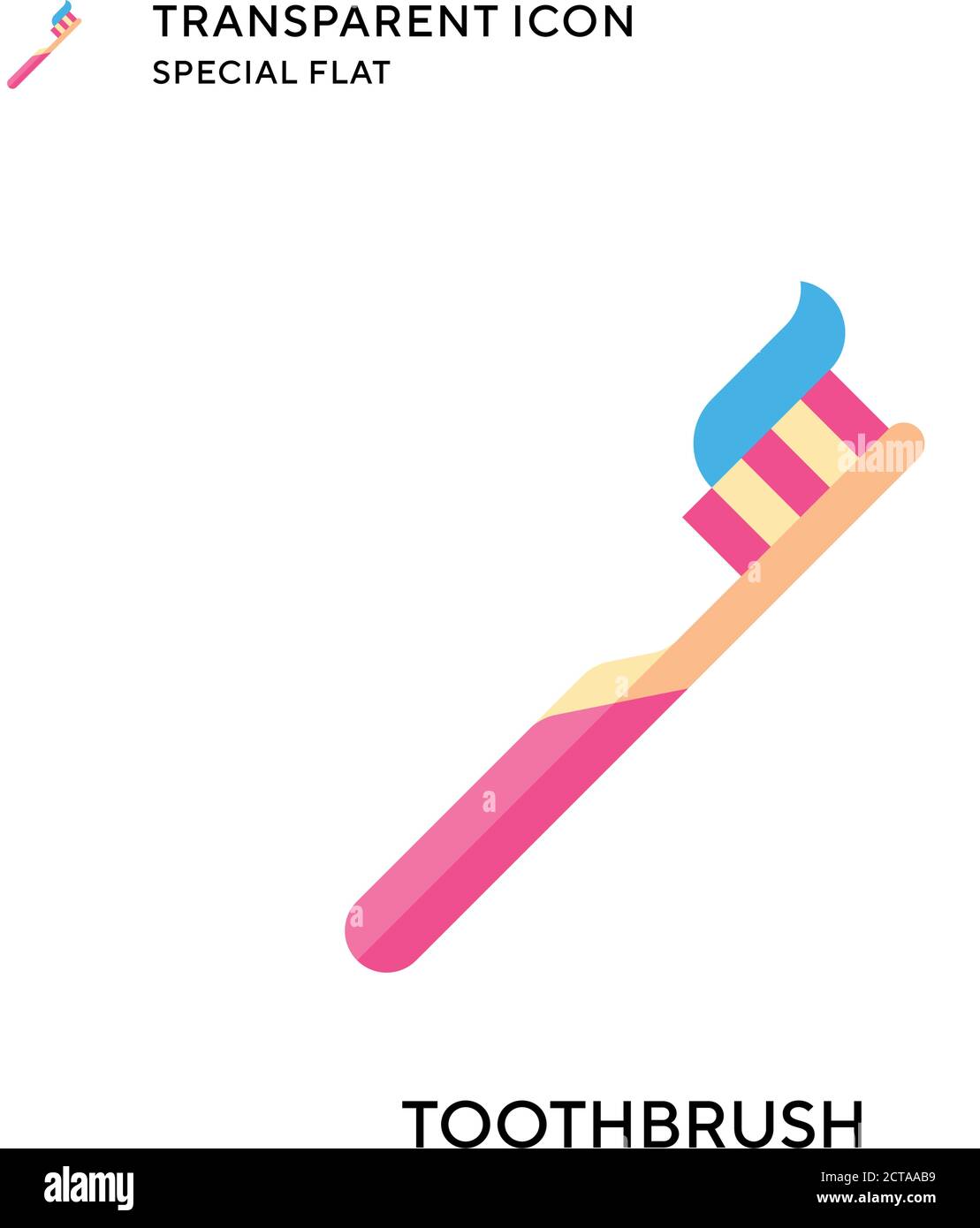 Toothbrush vector icon. Flat style illustration. EPS 10 vector Stock ...