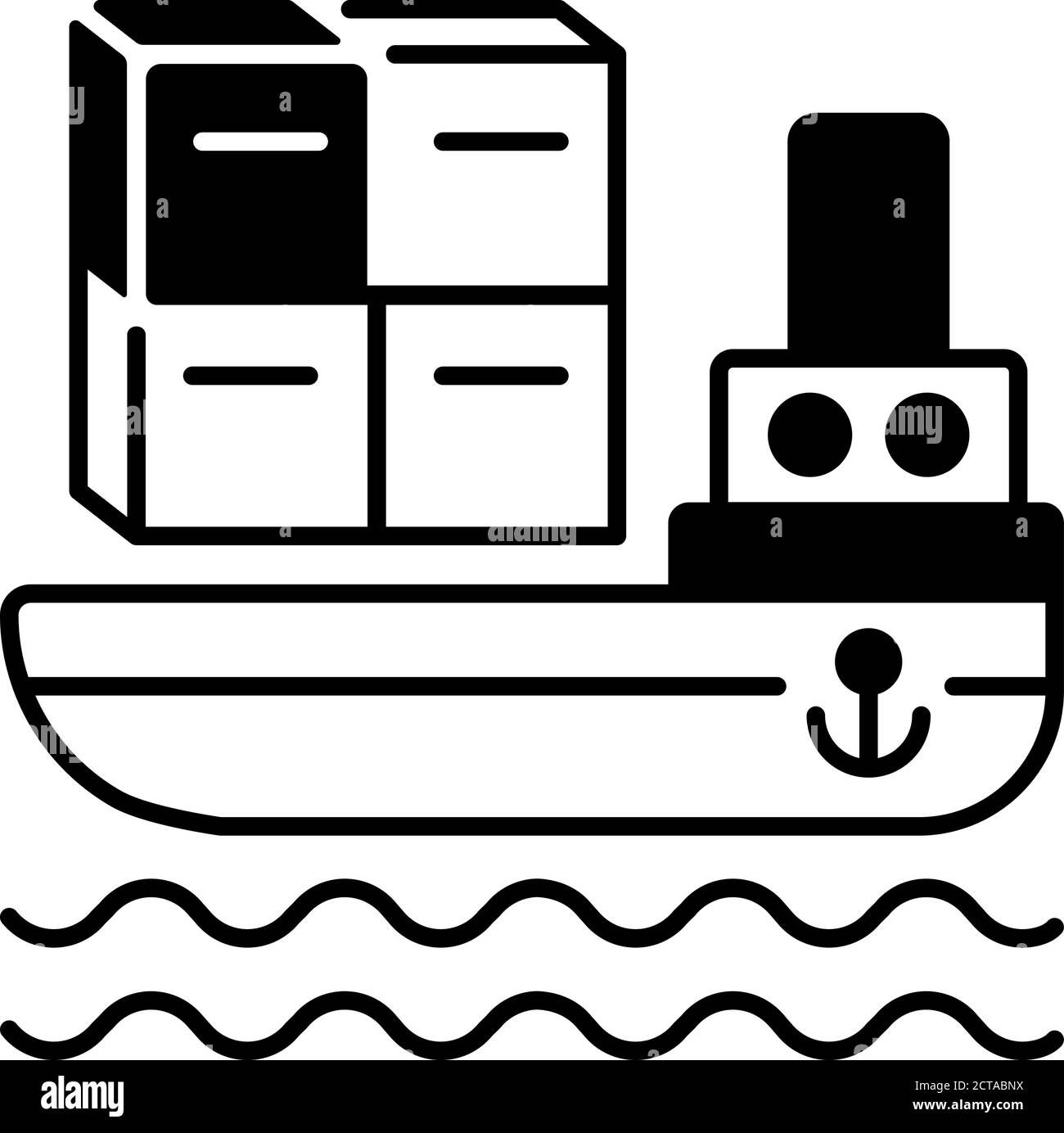 Shipping container at sea Black and White Stock Photos & Images - Alamy