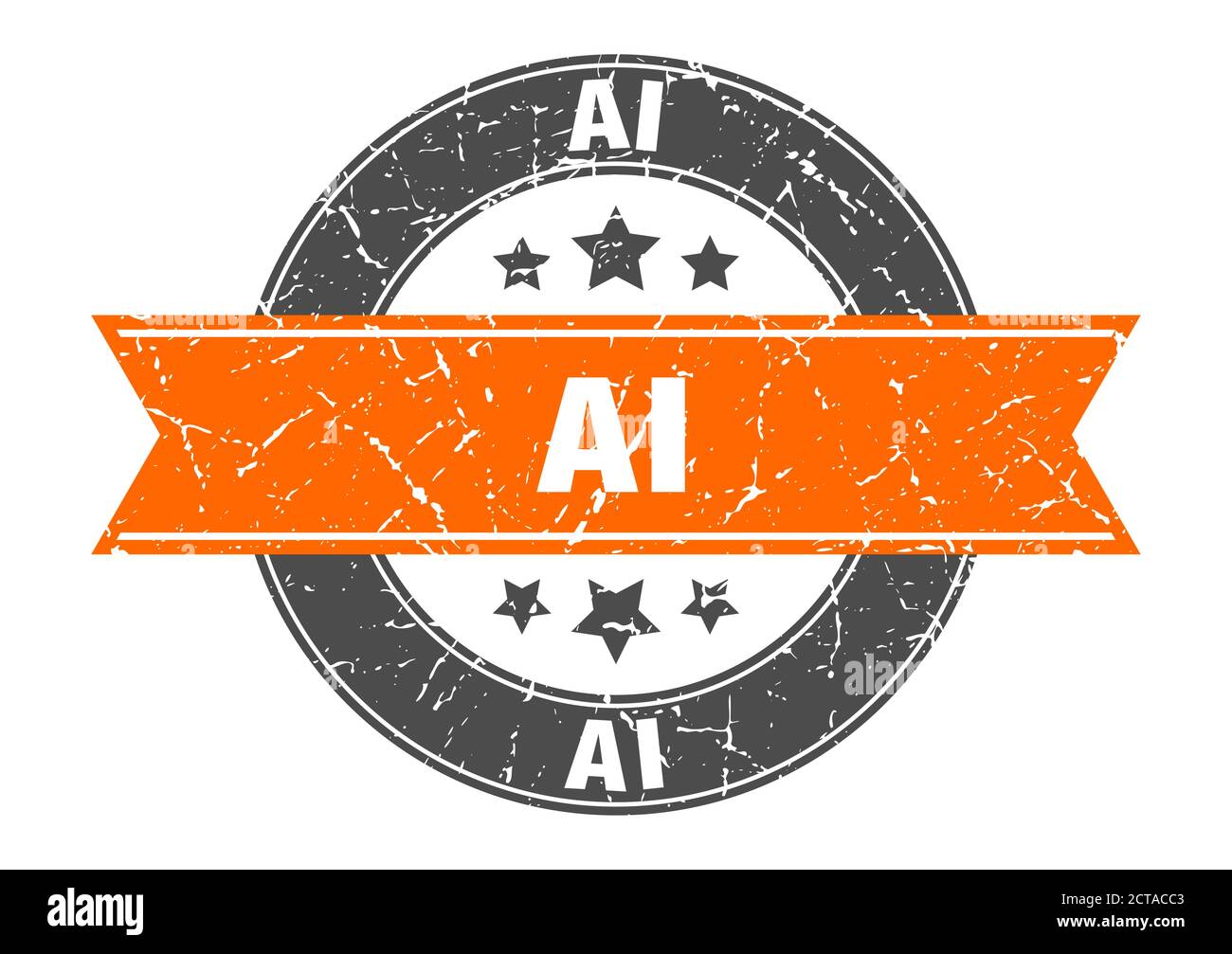 ai round stamp with ribbon. sign. label Stock Vector Image & Art - Alamy