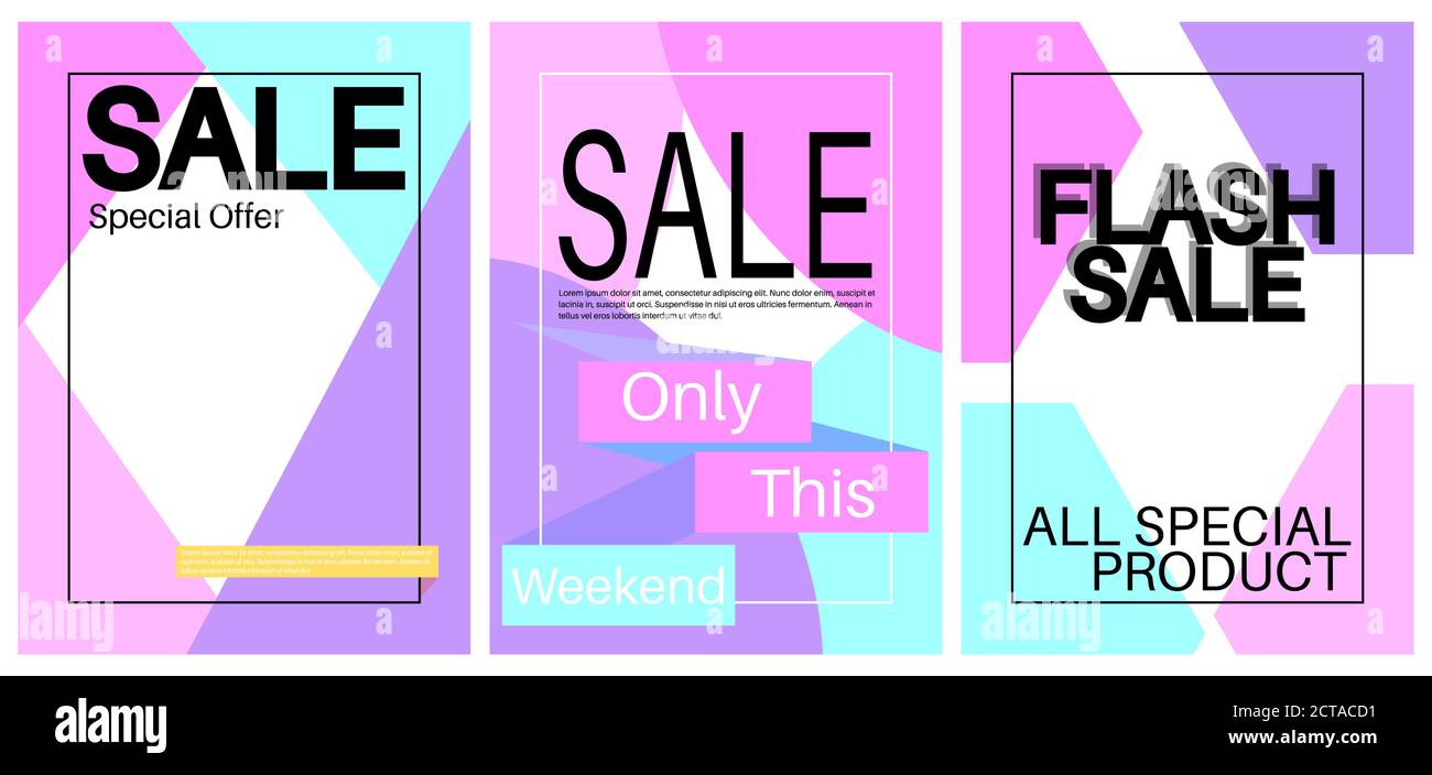 Set of sale discount banner template promotion. Stock Vector