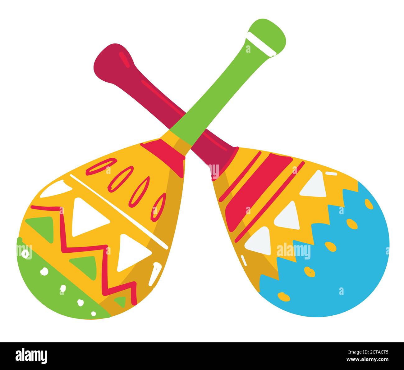 Maracas traditional musical instrument of Mexico, mexican culture Stock