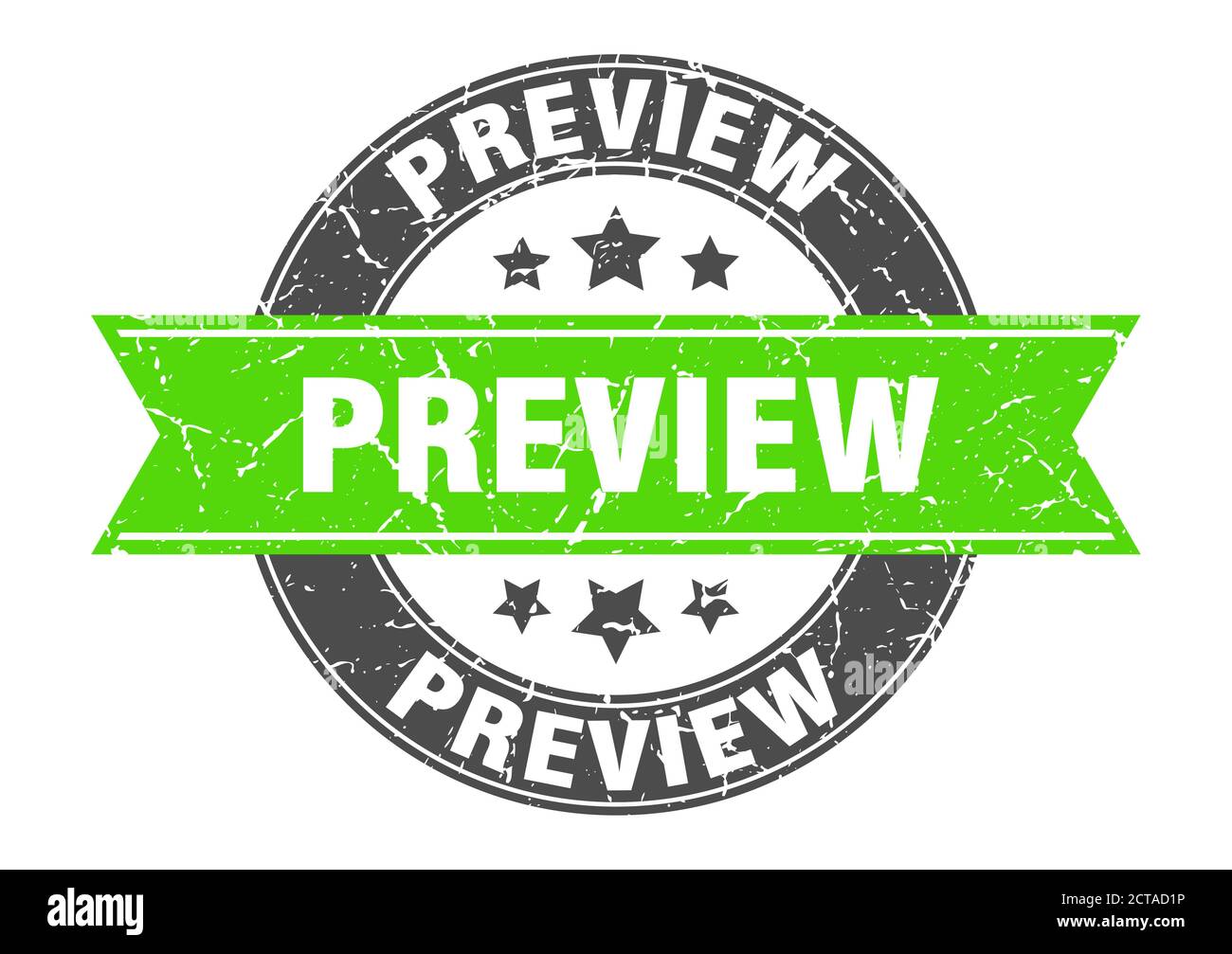 preview round stamp with ribbon. sign. label Stock Vector