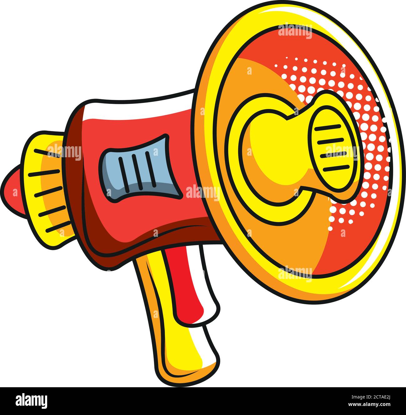 pop art megaphone detailed style icon design of retro expression comic ...
