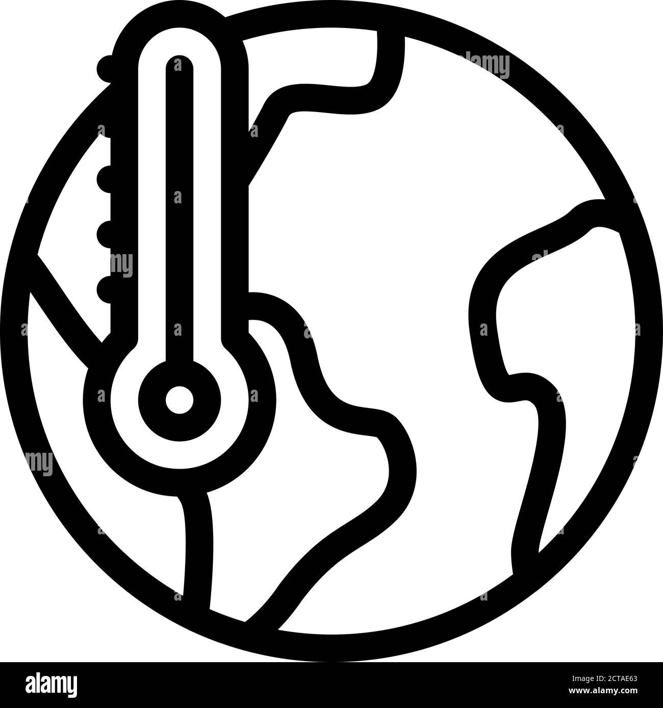 earth temperature icon vector outline symbol illustration Stock Vector ...