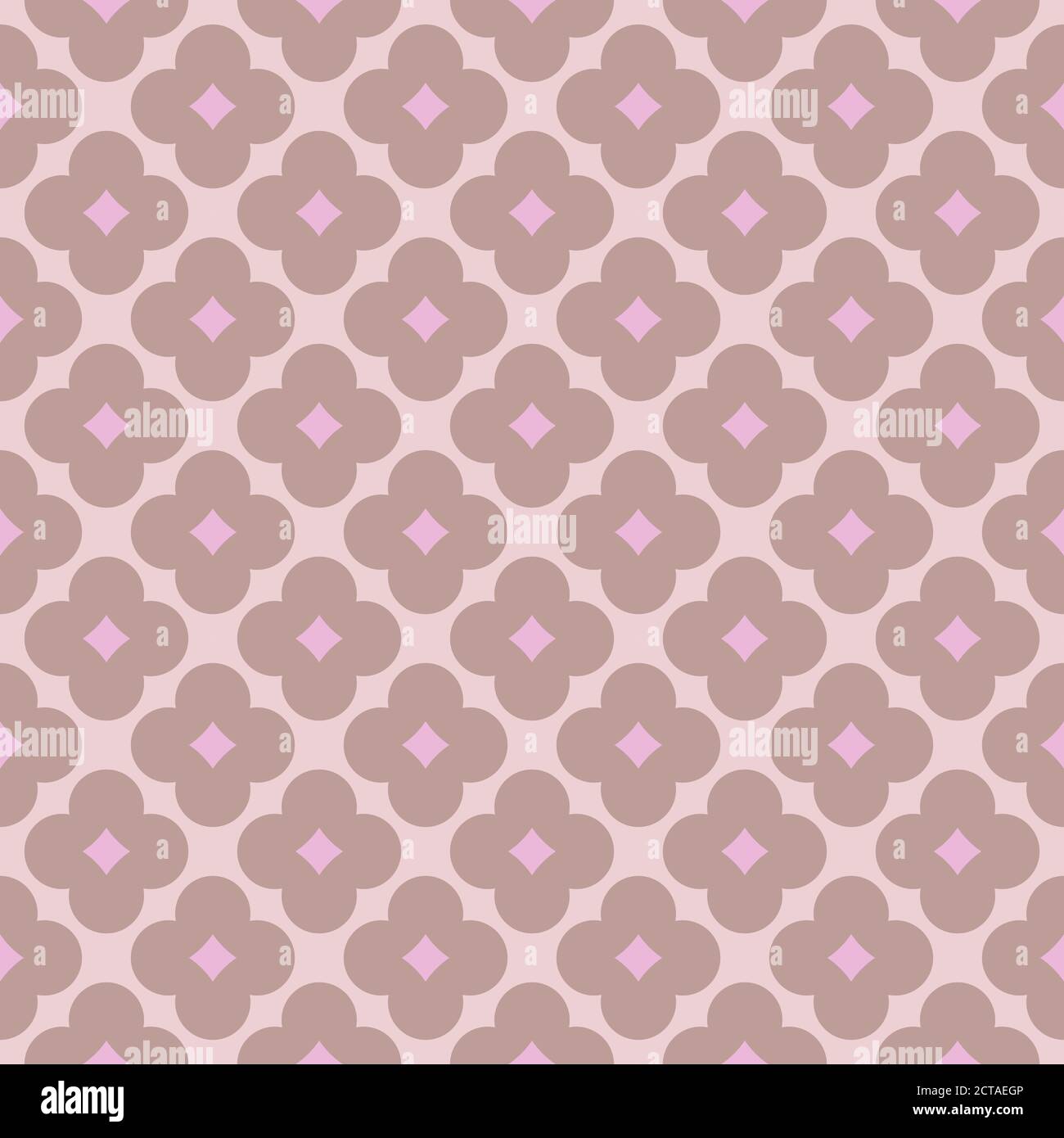 Seamless geometric pattern, simple elegant classic fashion design in pale taupe and pink colors. Vector illustration. Design for wallpaper, textile, fabric, wrapping paper. Stock Vector