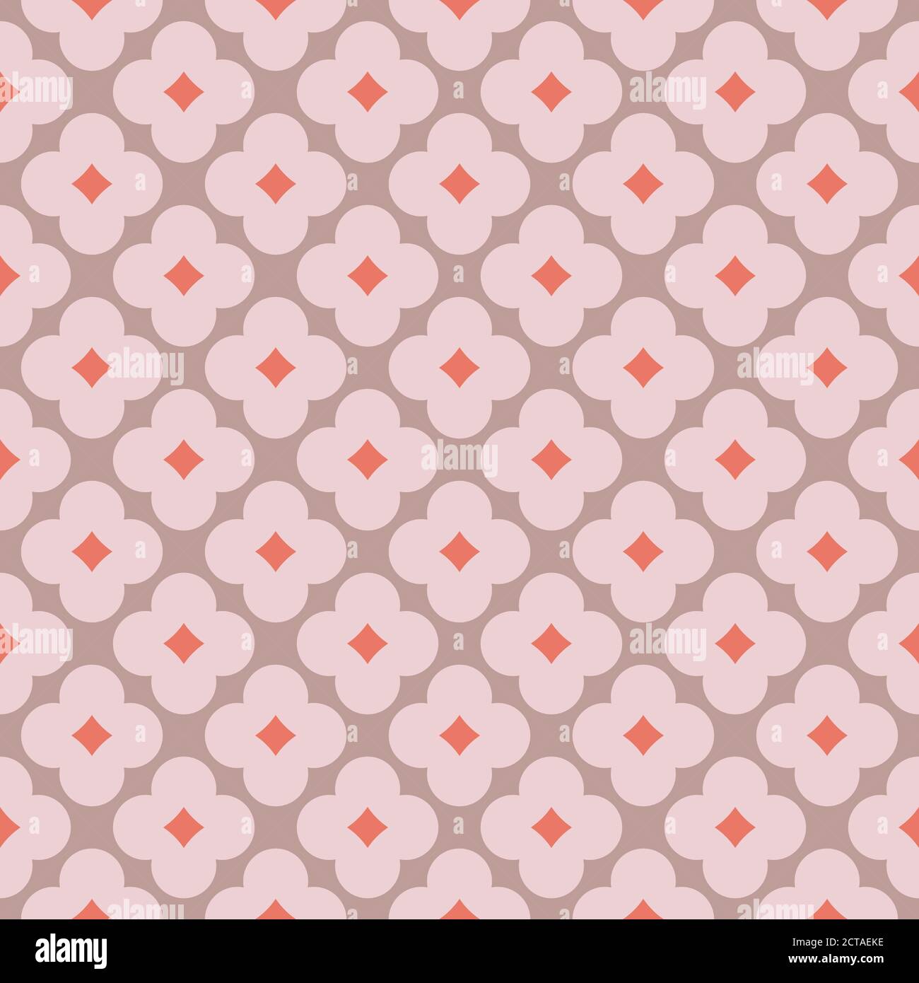 Seamless geometric pattern, simple elegant classic fashion design in red, pale taupe and pink colors. Vector illustration. Design for wallpaper, textile, fabric, wrapping paper. Stock Vector