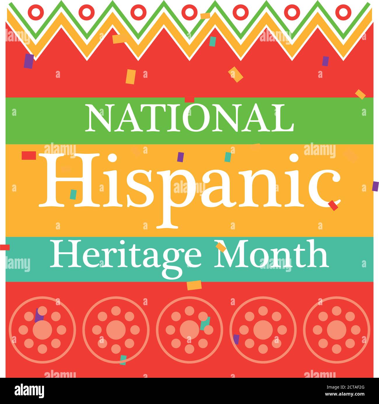 national hispanic heritage month with geometric design, culture and