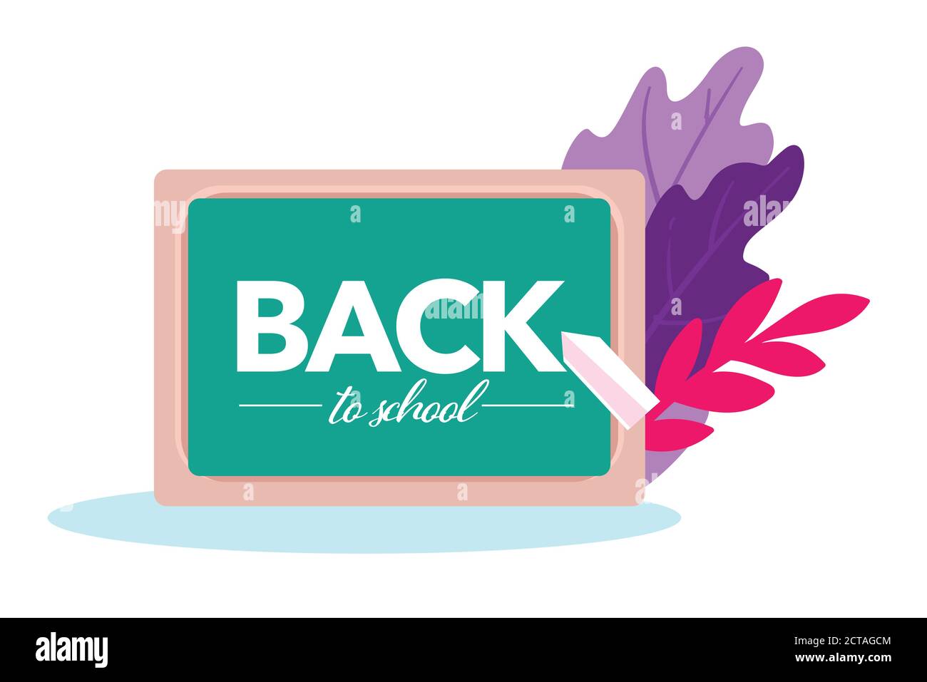 Back to school banner with blackboard and chalk Stock Vector