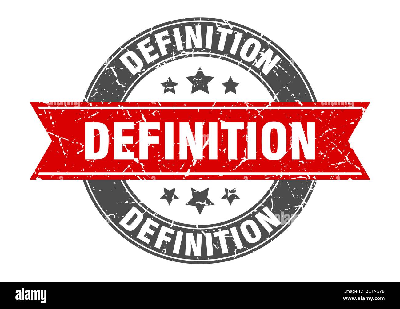 definition round stamp with ribbon. sign. label Stock Vector Image