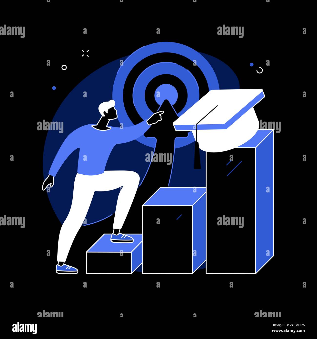 Educational trajectory abstract concept vector illustration Stock ...