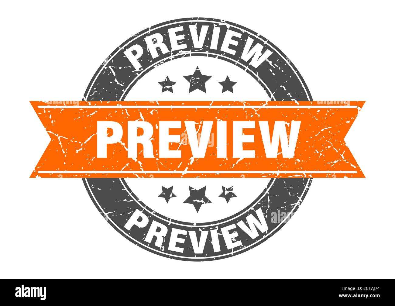preview round stamp with ribbon. sign. label Stock Vector