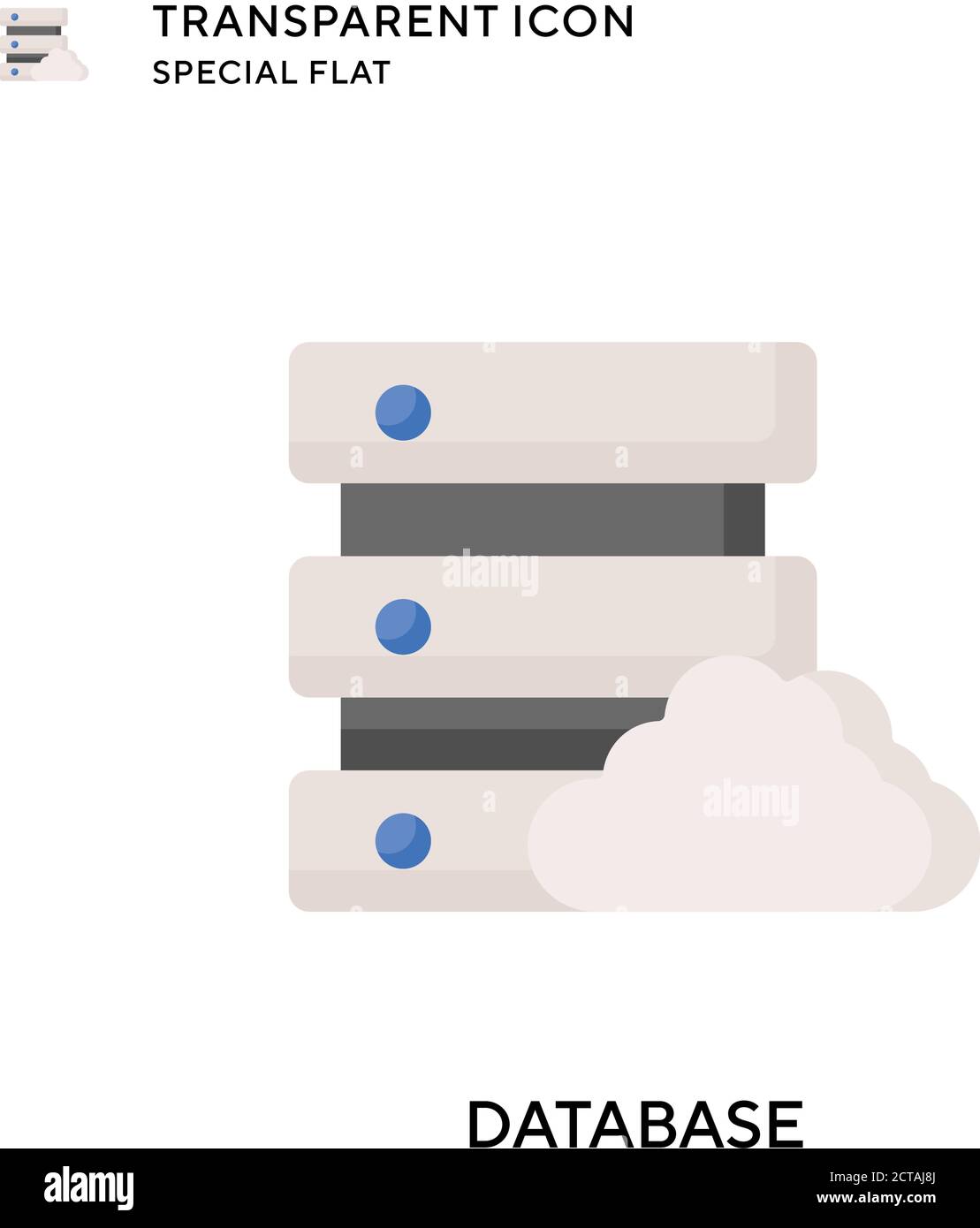 Database vector icon. Flat style illustration. EPS 10 vector Stock ...