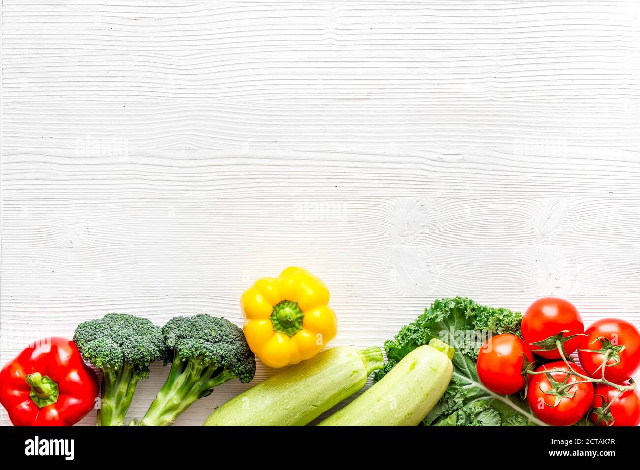 Fresh colorful organic vegetables - farming and healthy food, top view ...