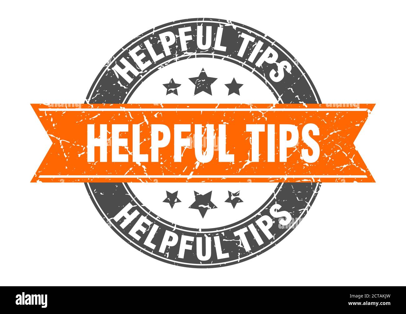 helpful tips round stamp with ribbon. sign. label Stock Vector