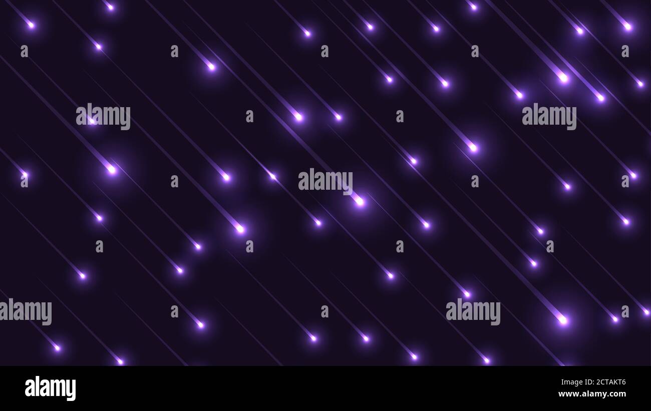 Abstract background, meteor shower on a dark sky, vector illustration. Stock Vector