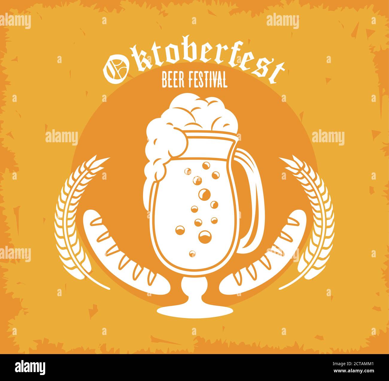 oktoberfest celebration festival poster with beer cup and sausages ...