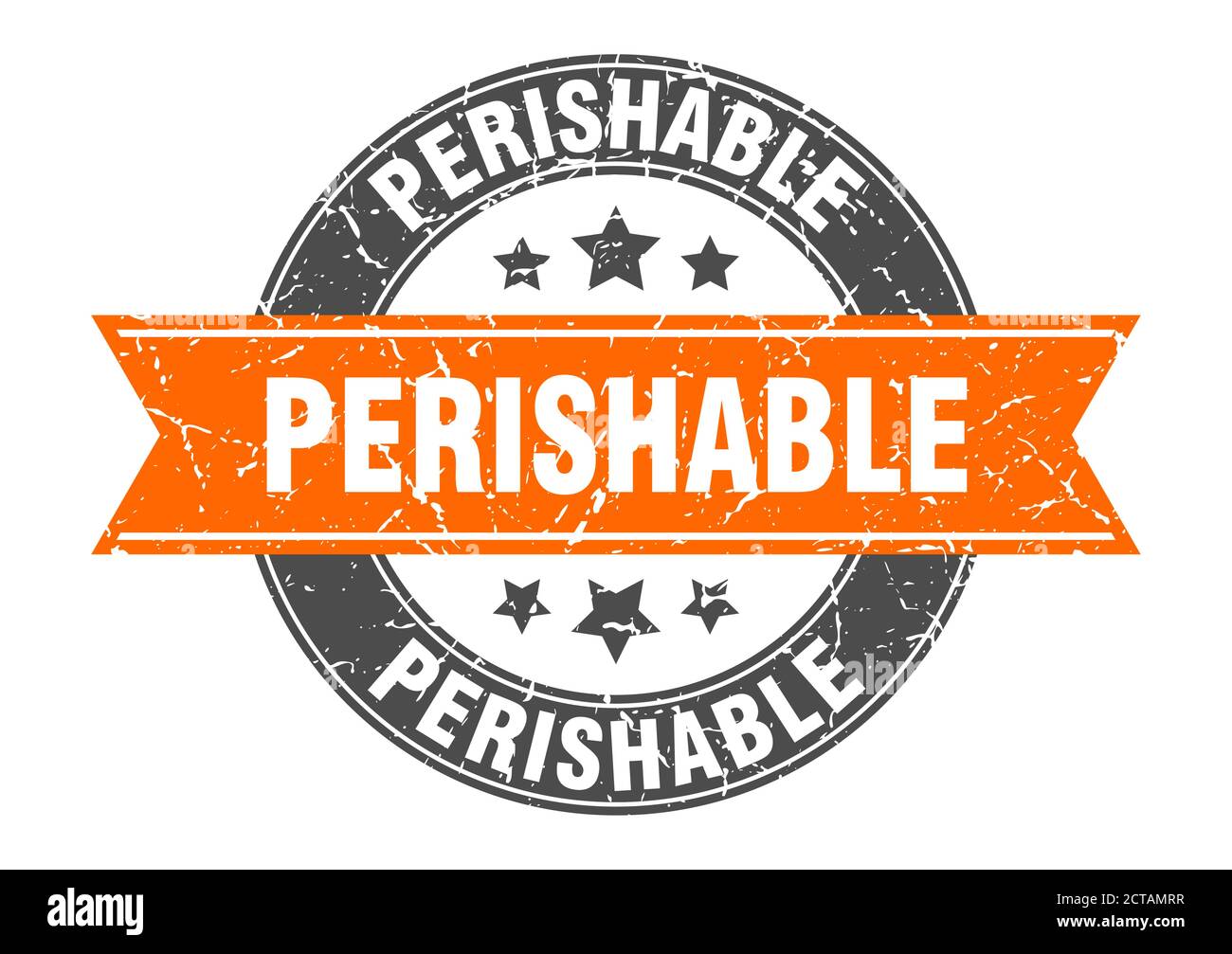 perishable round stamp with ribbon. sign. label Stock Vector Image ...