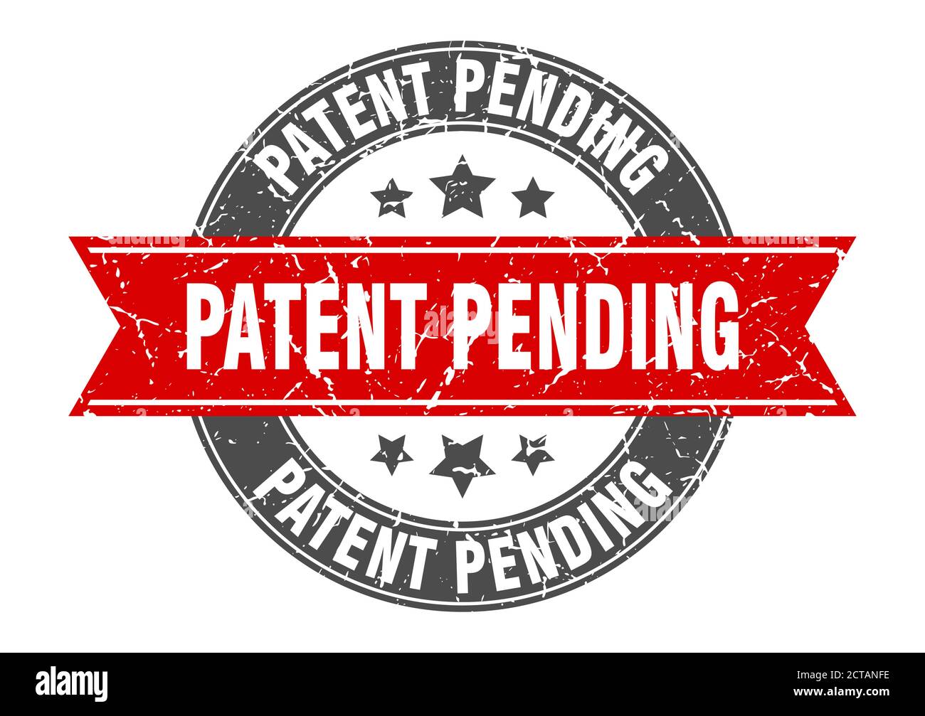 patent pending round stamp with ribbon. sign. label Stock Vector