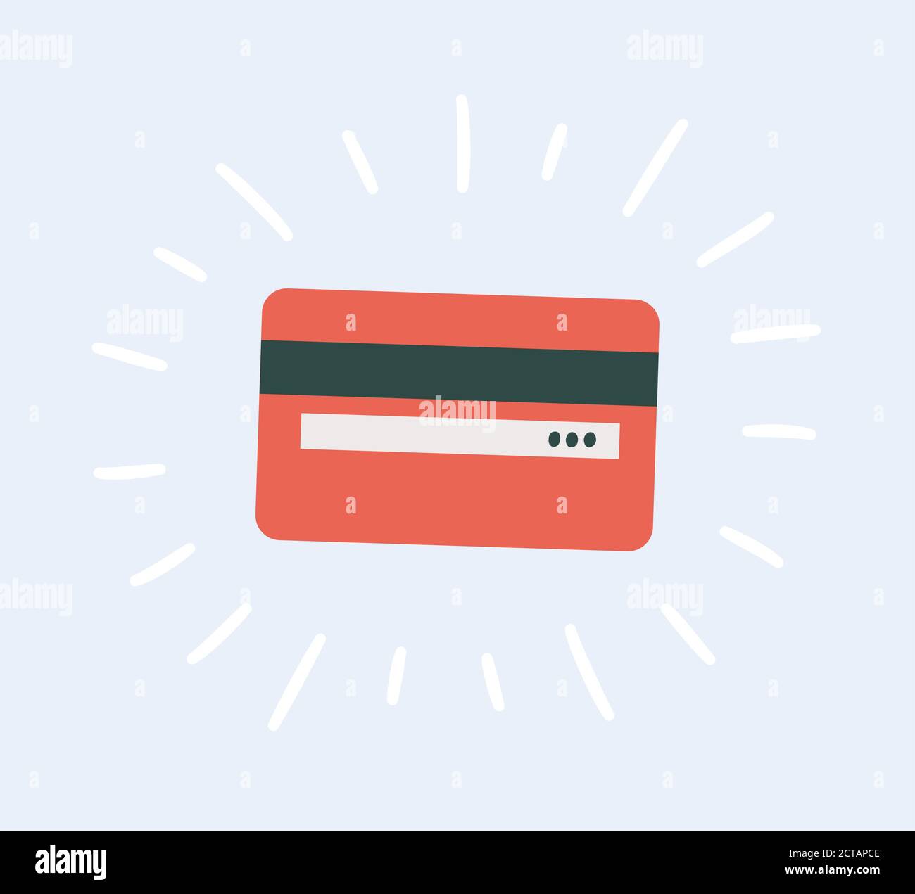 Plastic credit card in hand. Hand drawn vector Stock Vector