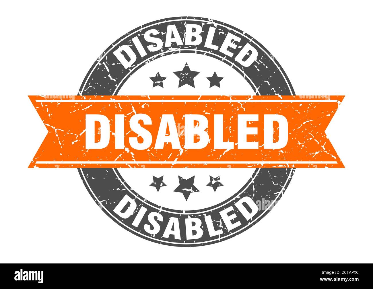 disabled round stamp with ribbon. sign. label Stock Vector Image & Art ...