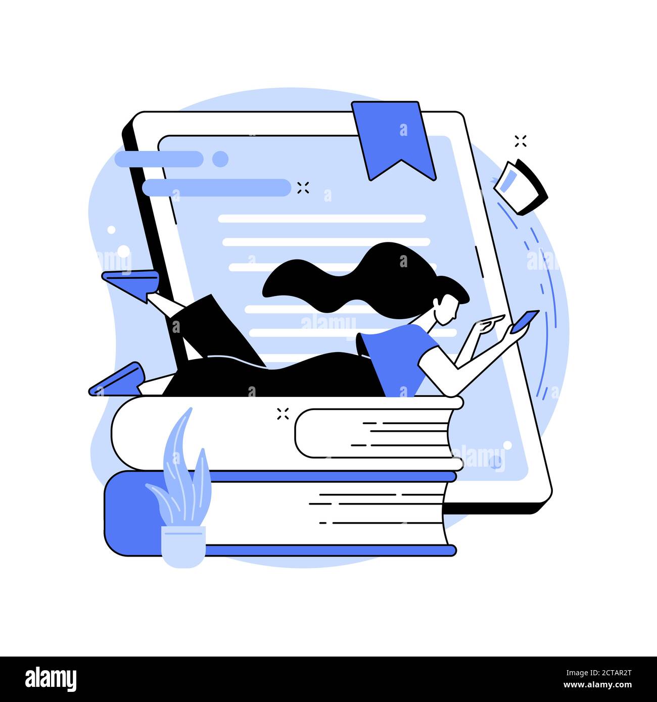 Digital reading abstract concept vector illustration Stock Vector Image ...