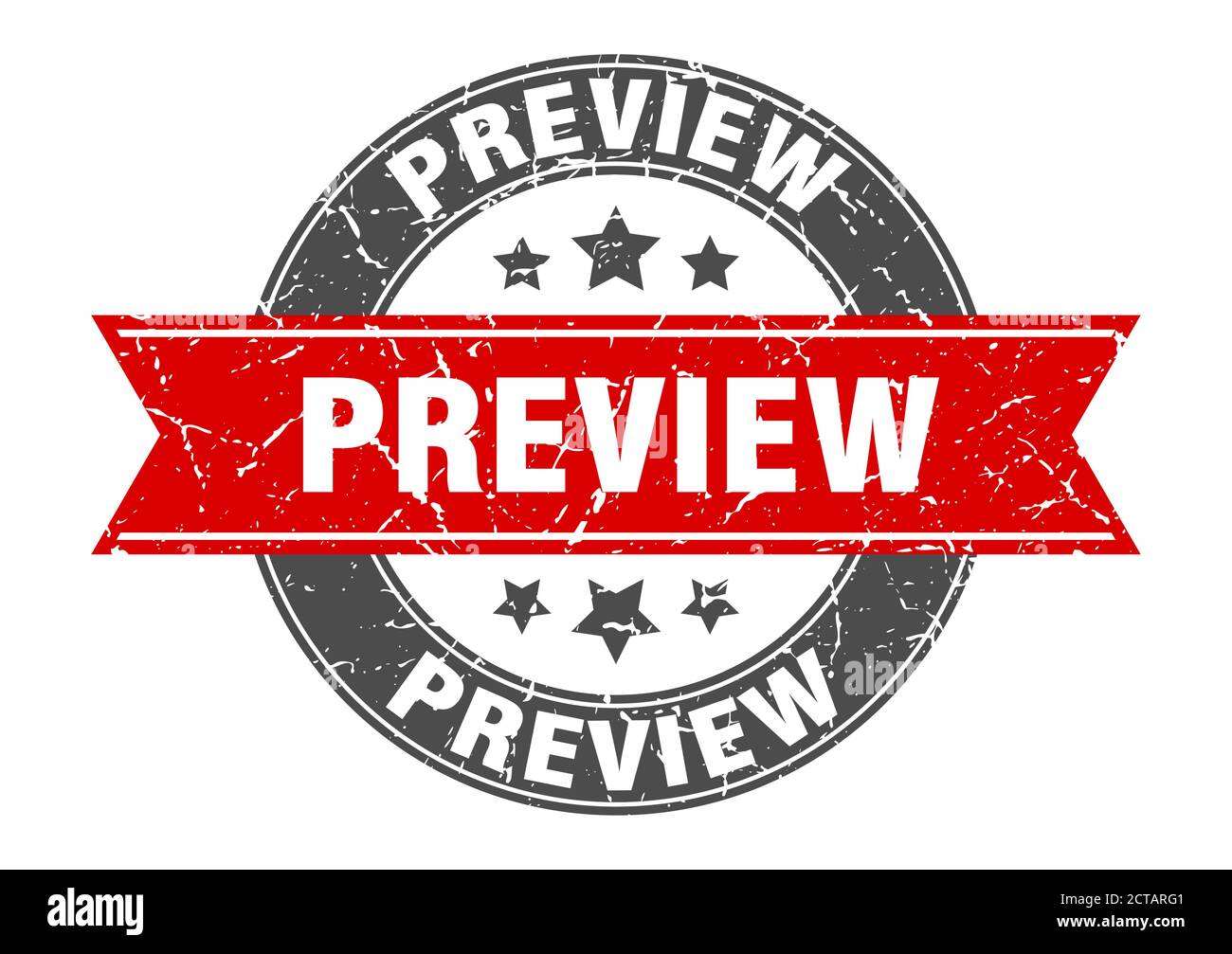 preview round stamp with ribbon. sign. label Stock Vector