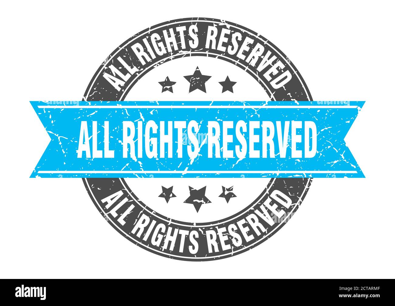 all rights reserved round stamp with ribbon. sign. label Stock Vector ...