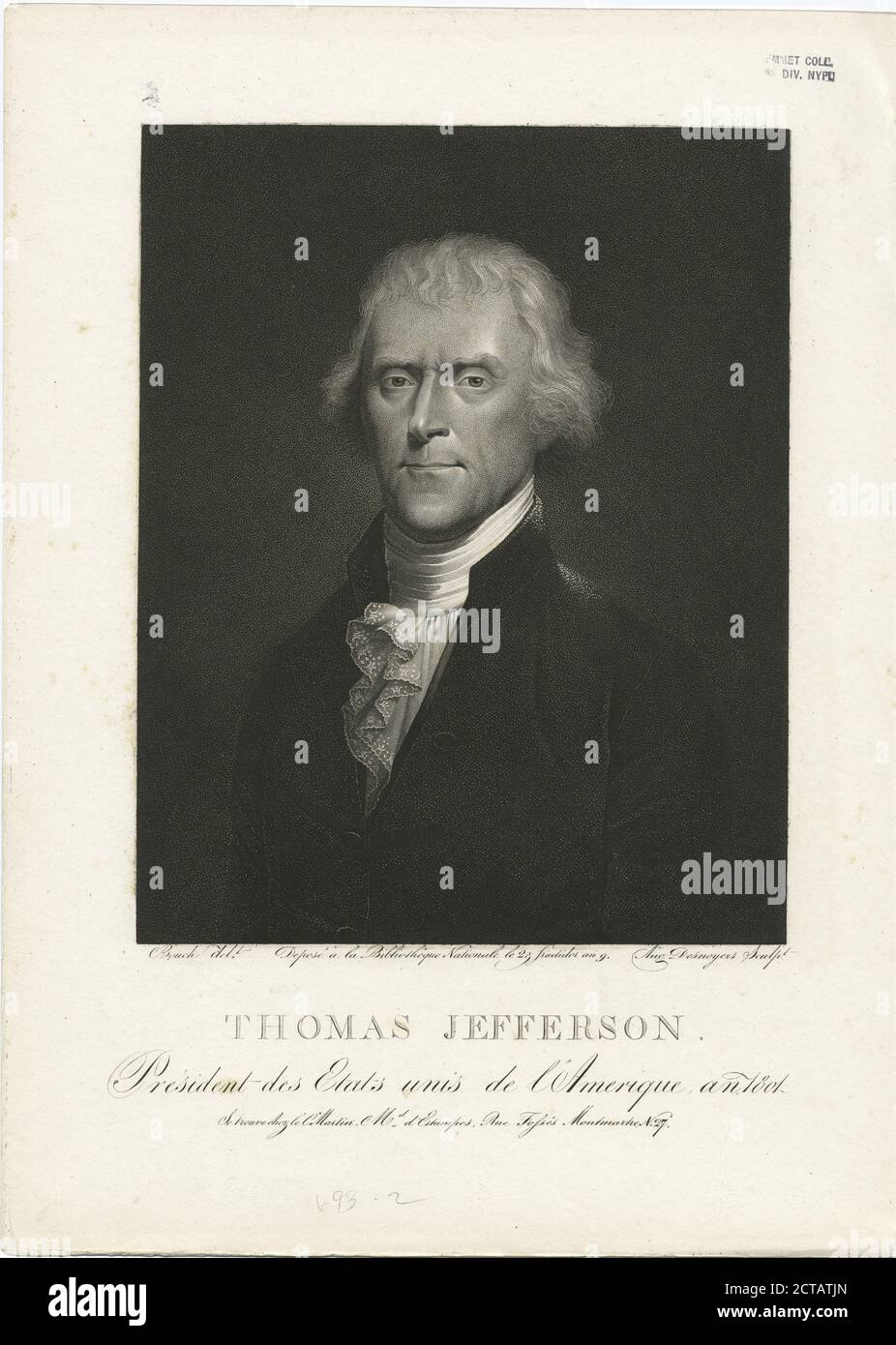Thomas Jefferson, President des Etats Unis de l'Amerique, still image, Prints, 1801 - 1886 Stock Photo