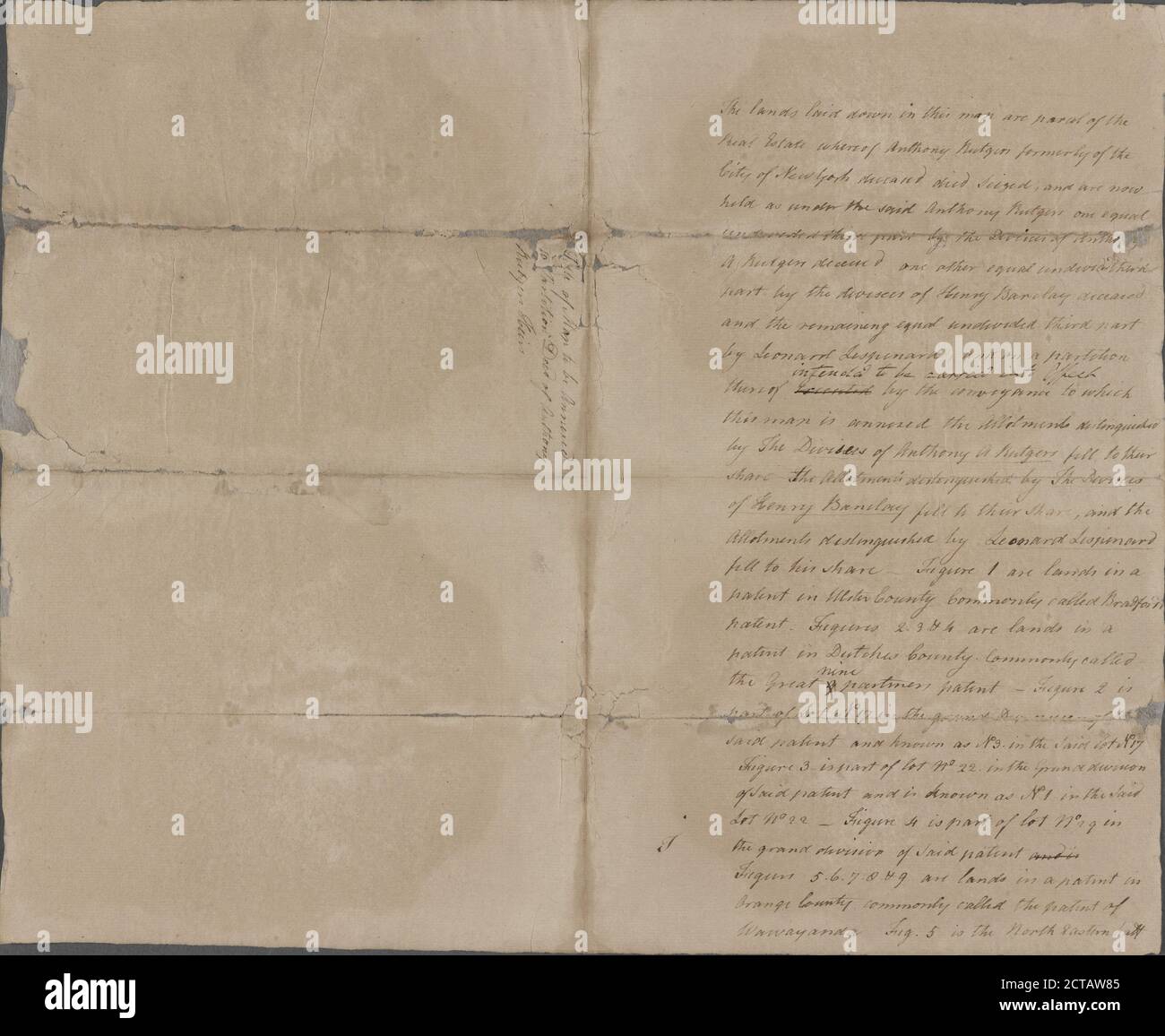Table of a map to be annexed to the partition deed of Anthony Rutgers's ...