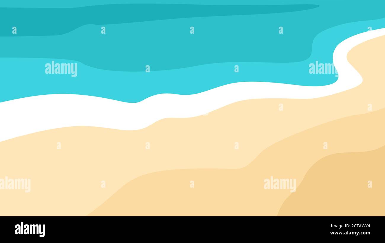 vector illustration of a beach with sea waves Stock Vector Image & Art ...