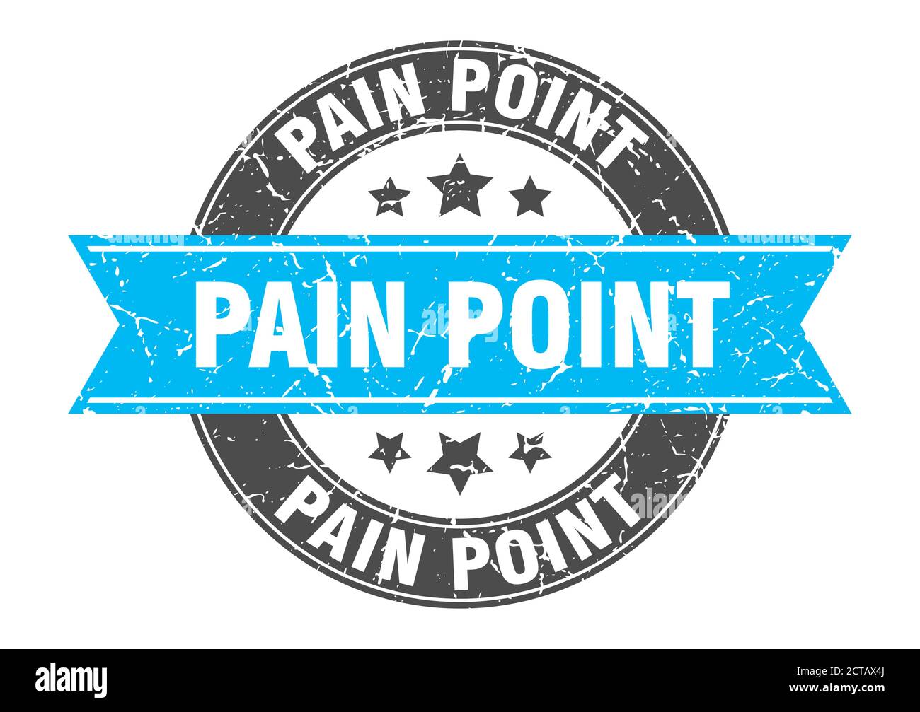 pain point round stamp with ribbon. sign. label Stock Vector Image ...