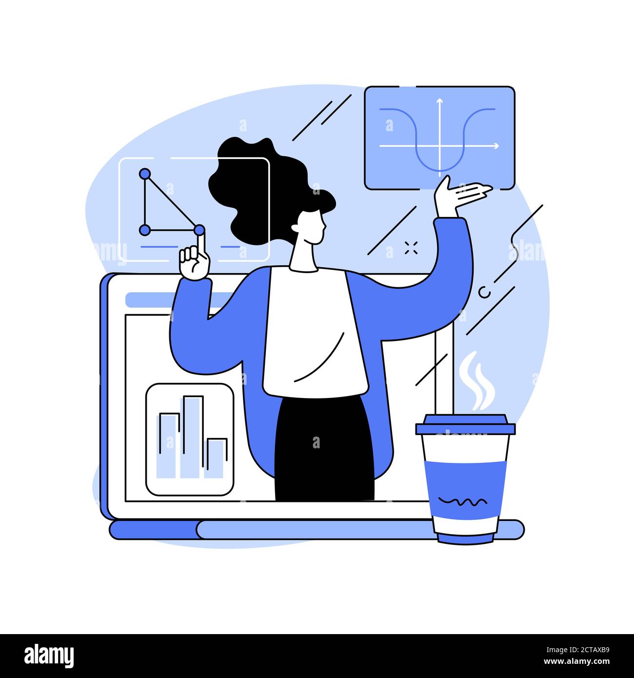 Online math tutoring abstract concept vector illustration stock vector