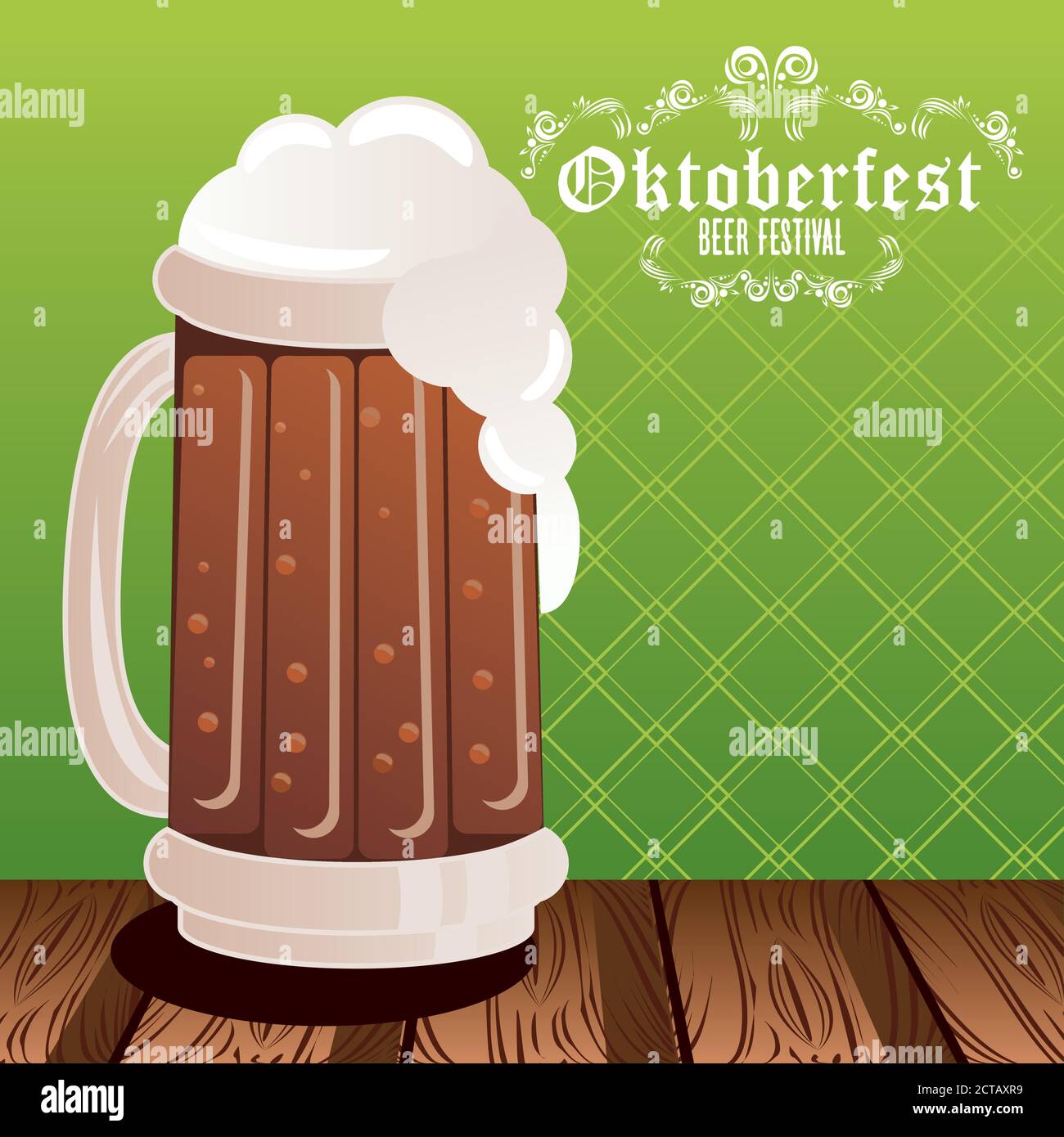 oktoberfest celebration festival poster with beer jar vector ...
