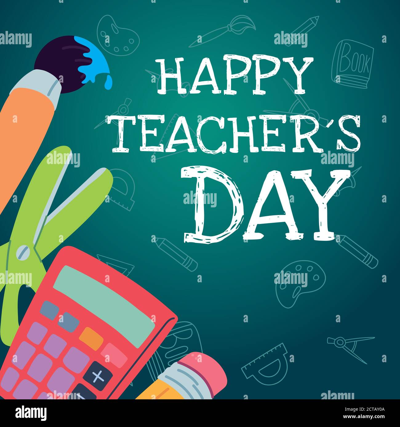 happy teachers day, poster, brochure, banner and greeting card vector