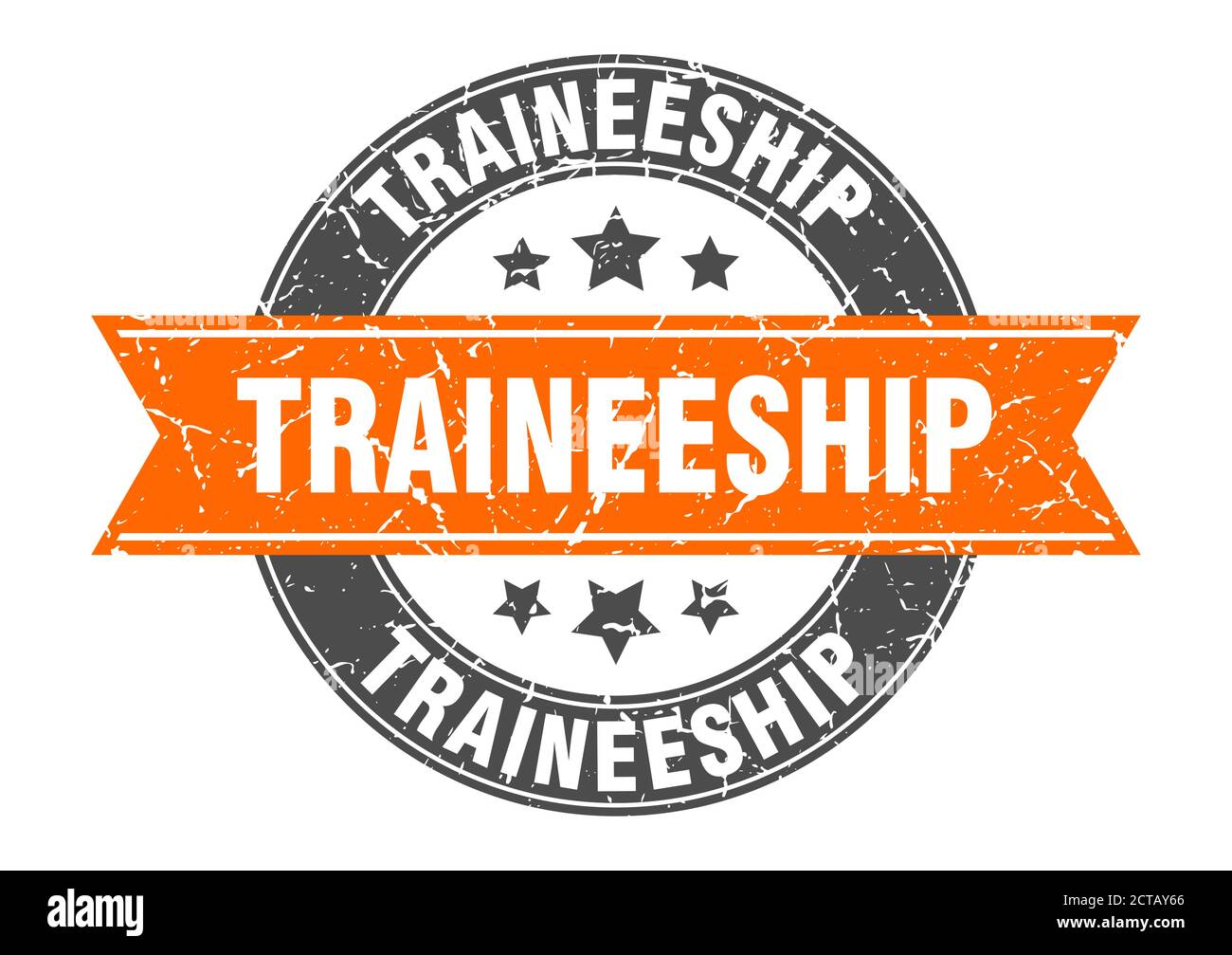 traineeship round stamp with ribbon. sign. label Stock Vector