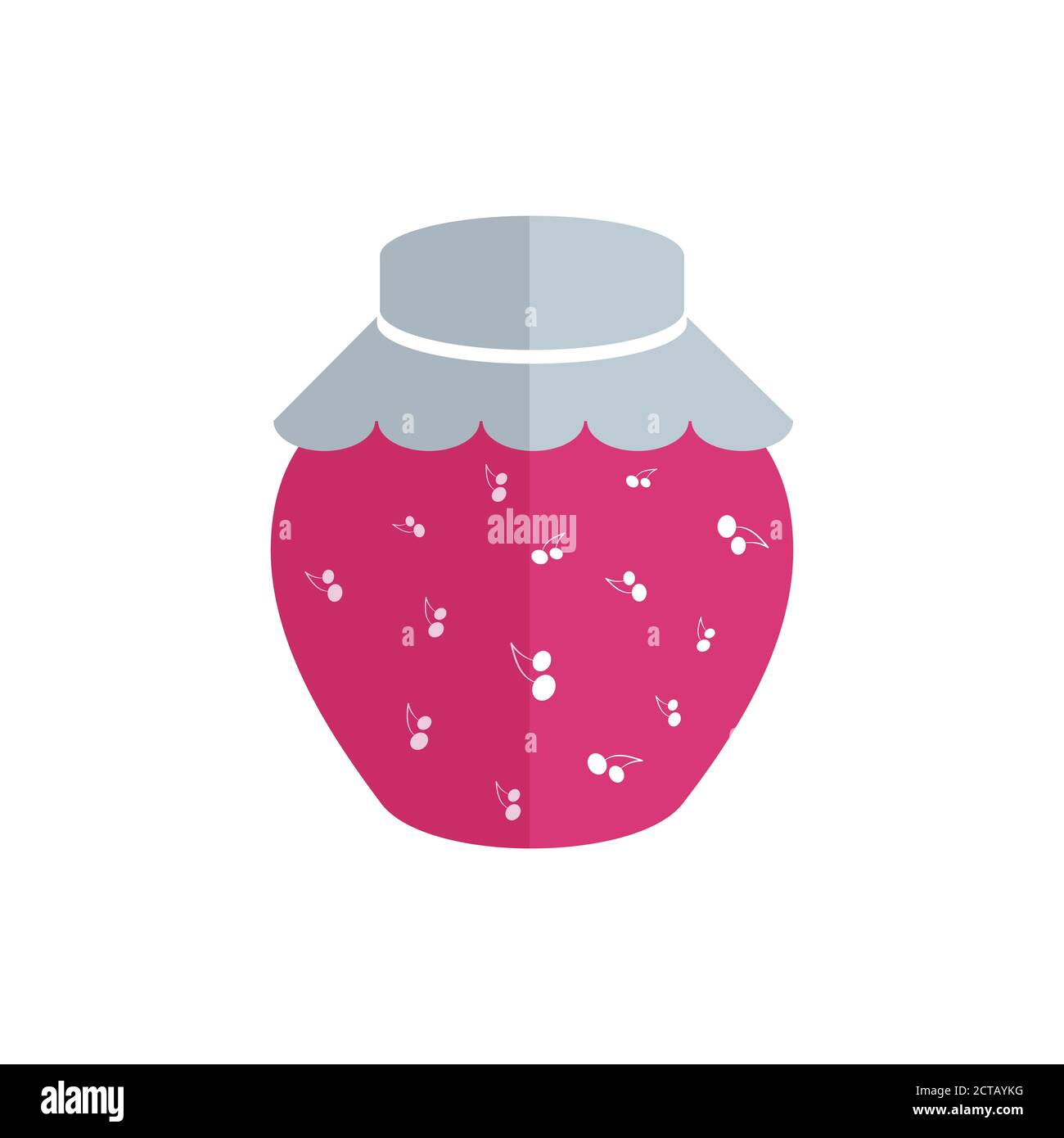 Cherry jam jar editable icon, flat style design, vector Stock Vector