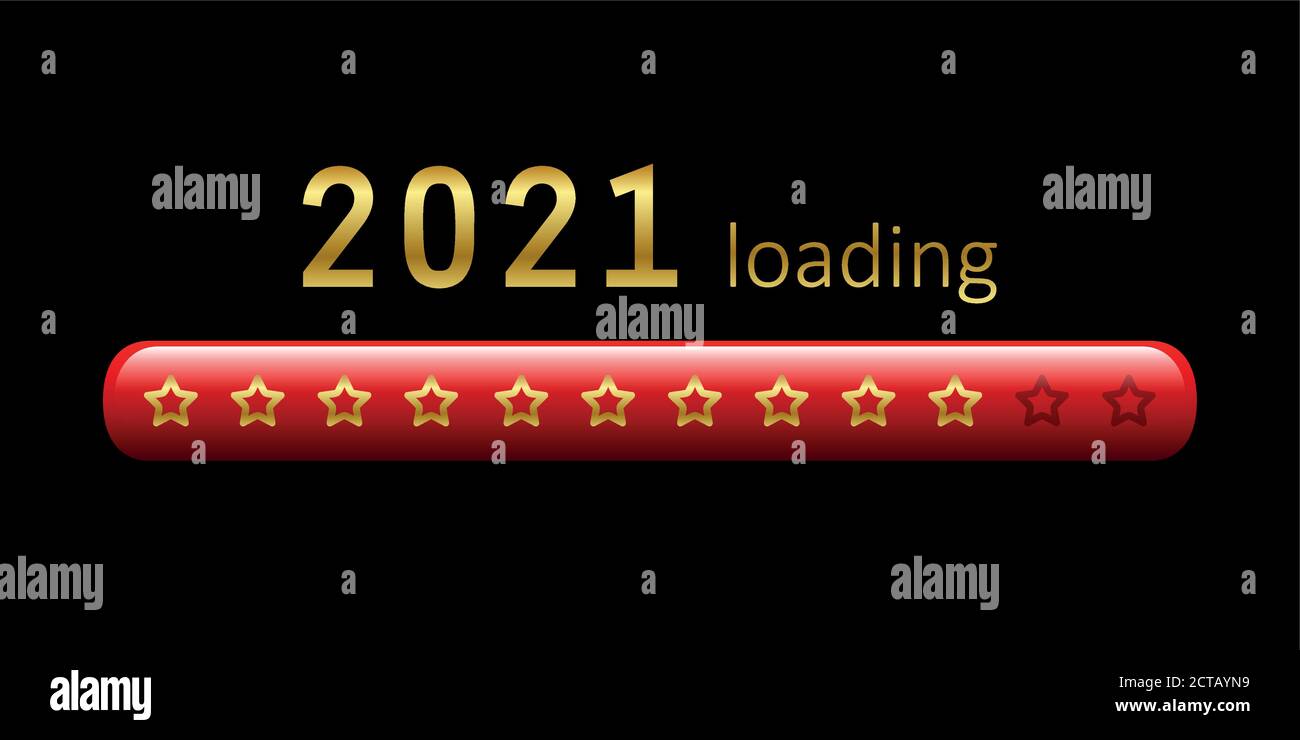 2021 loading golden bar with stars vector illustration EPS10 Stock ...