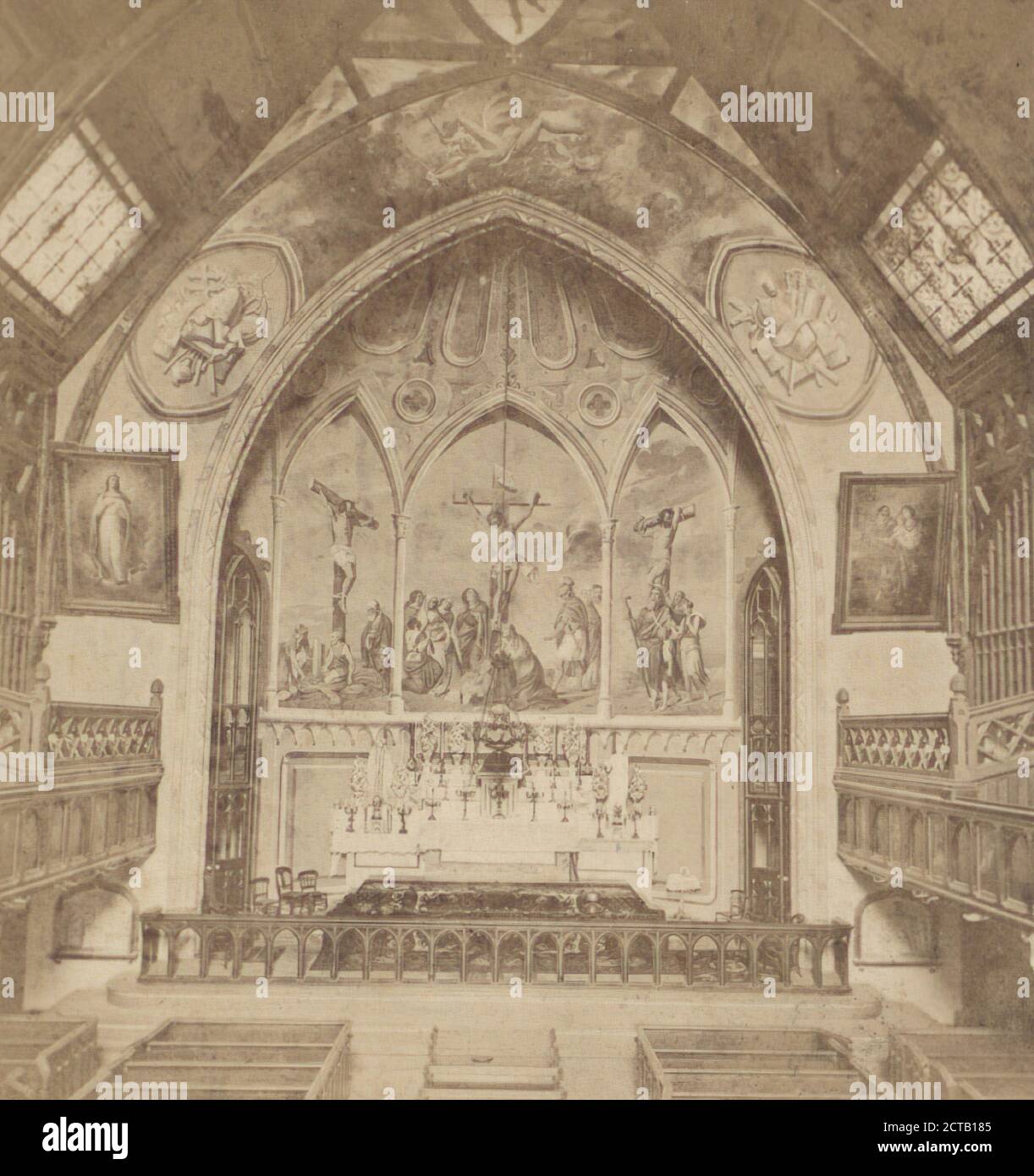 Interior of St. Michael Church., 1860, New York (State), New York (N.Y.), Manhattan (New York, N.Y.), New York Stock Photo