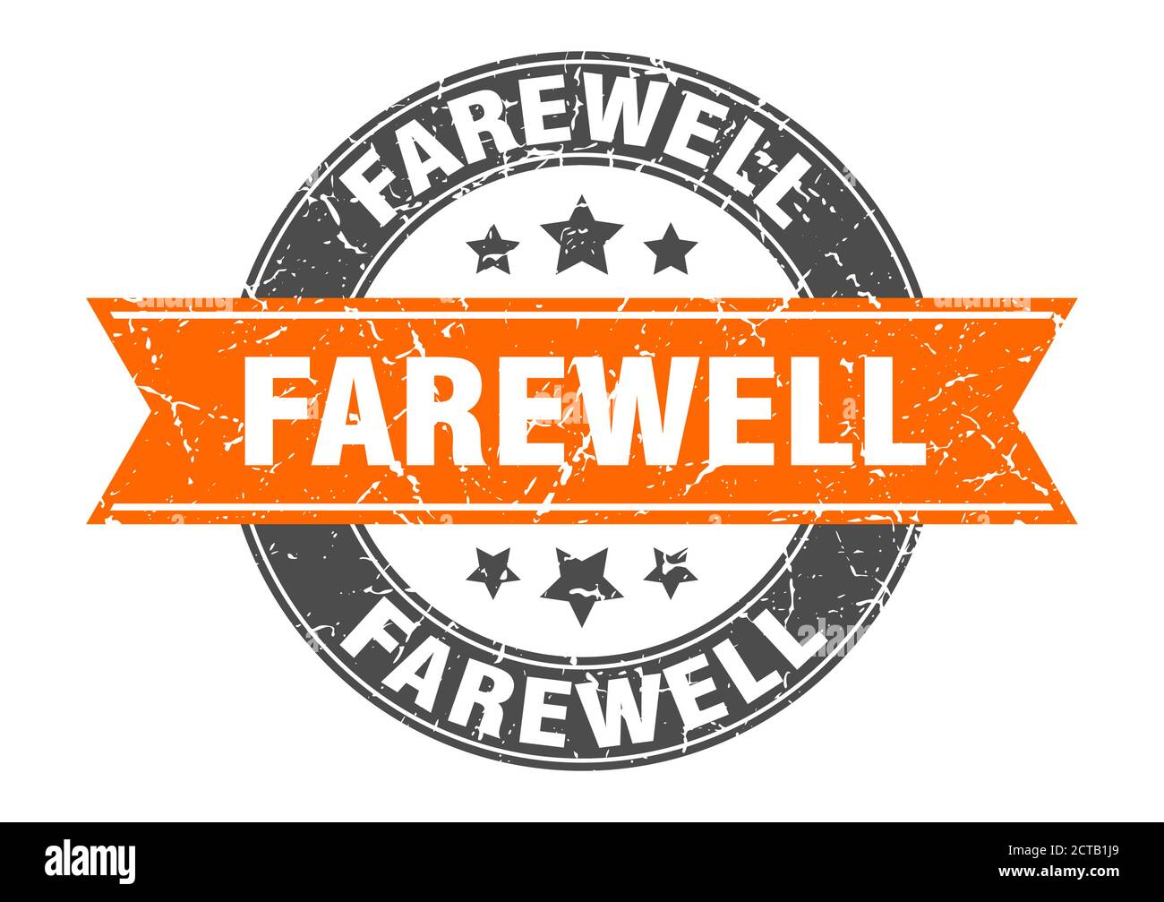 farewell round stamp with ribbon. sign. label Stock Vector Image & Art ...