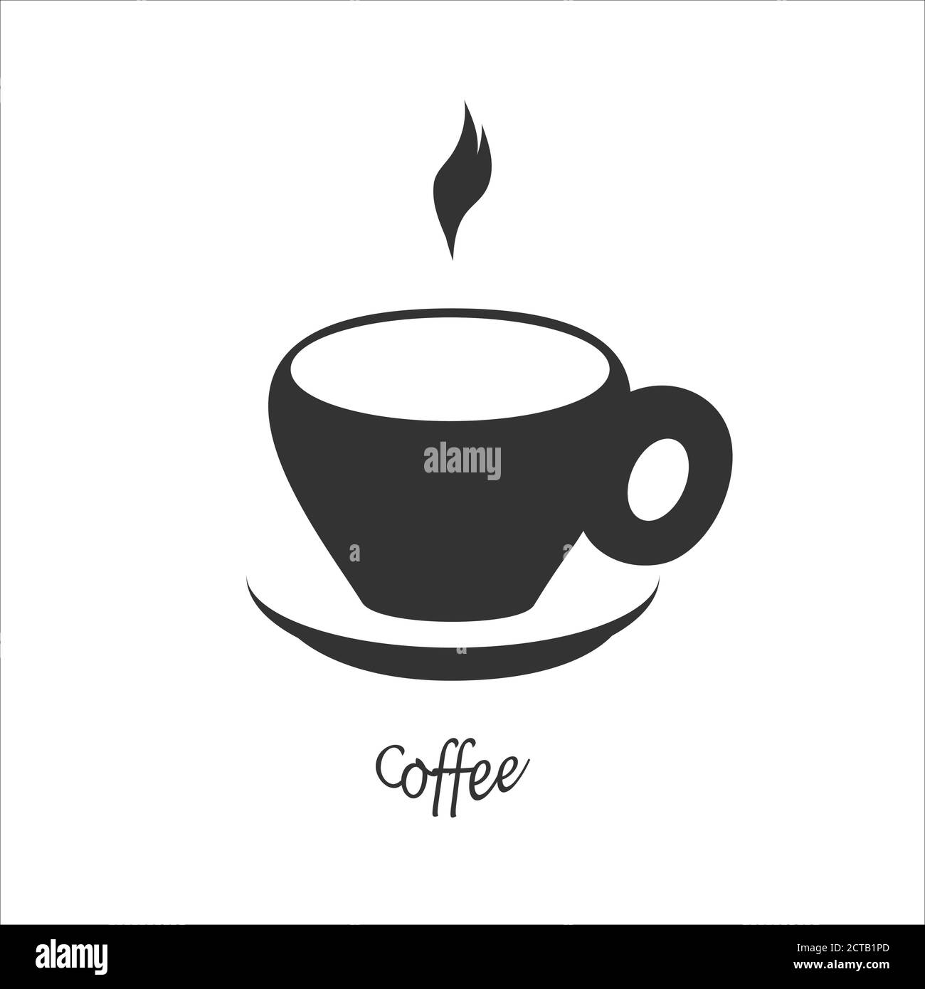 Cup of coffee, Icon in flat graphic style for web design Stock Vector