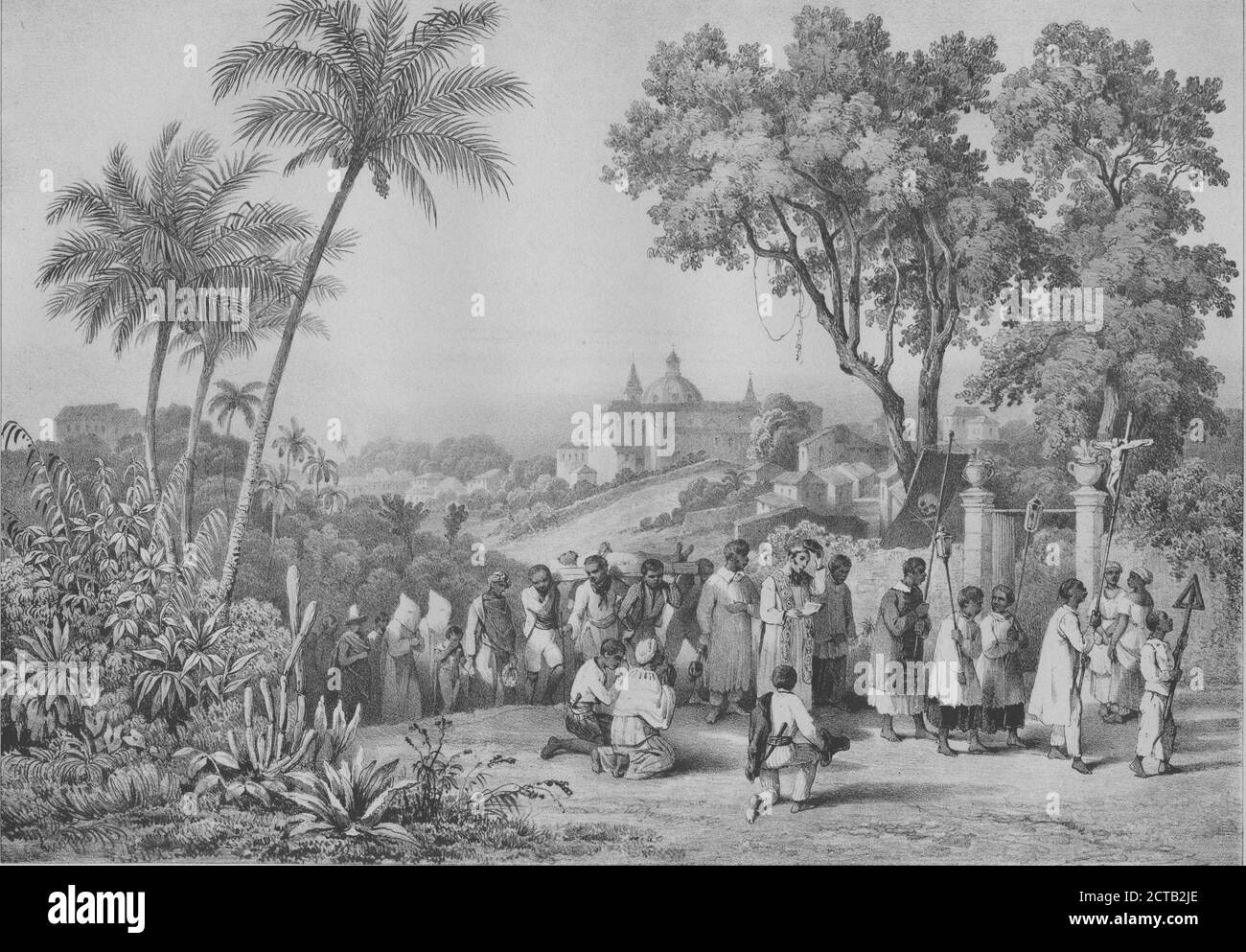 Enterrement d'un Nègre; à Bahia., still image, Prints, 1835, Rugendas, Johann Moritz (1802-1858 Stock Photo