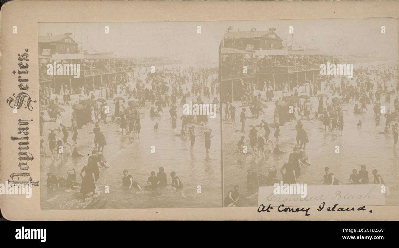 Crowded beach coney island new hi-res stock photography and images - Alamy