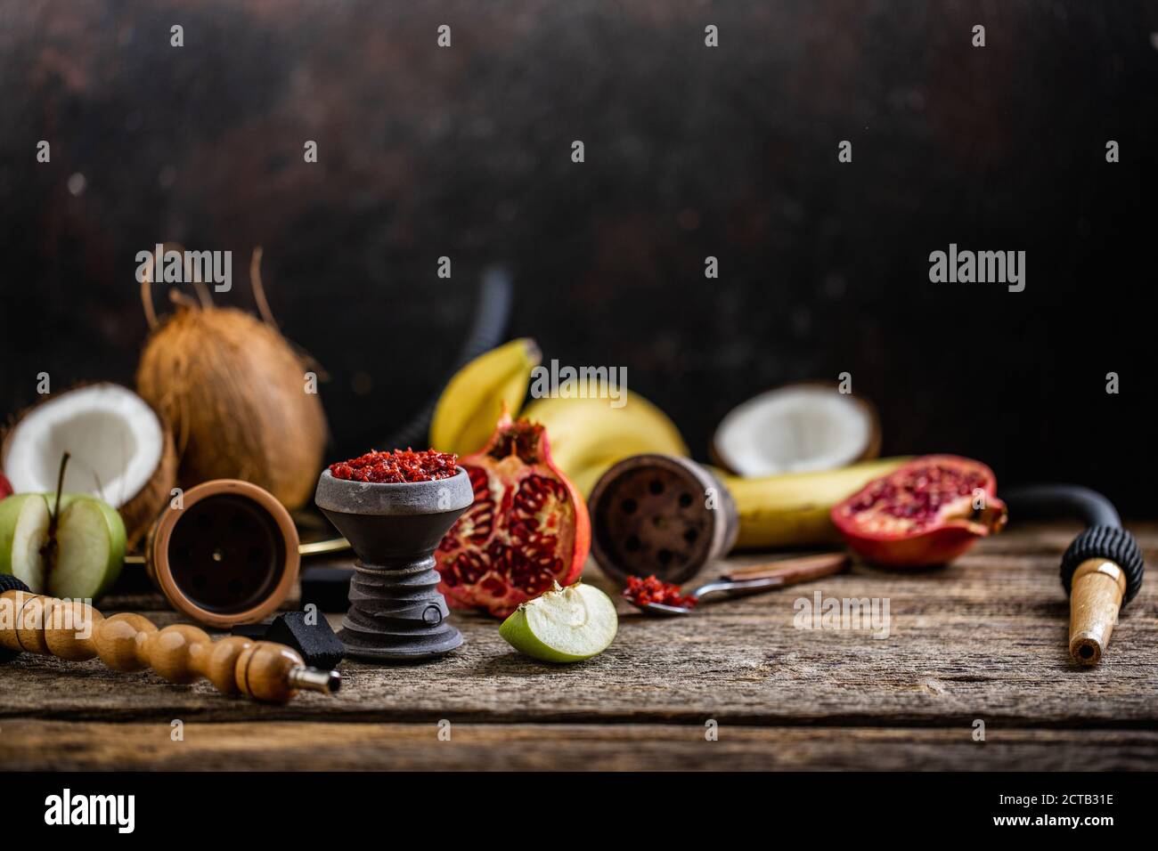 Arabian stone hookah head filled with pomegranade flavoured tobacco