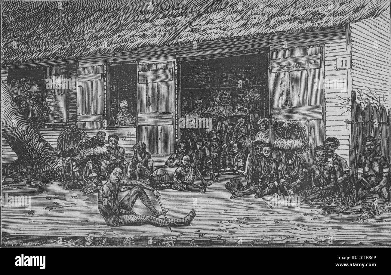 Boubies (indigènes de Fernando-Po)., still image, Prints, 1875, Compiègne, Louis-Alphonse-Henri-Victor du Pont, marquis de (1846-1876 Stock Photo