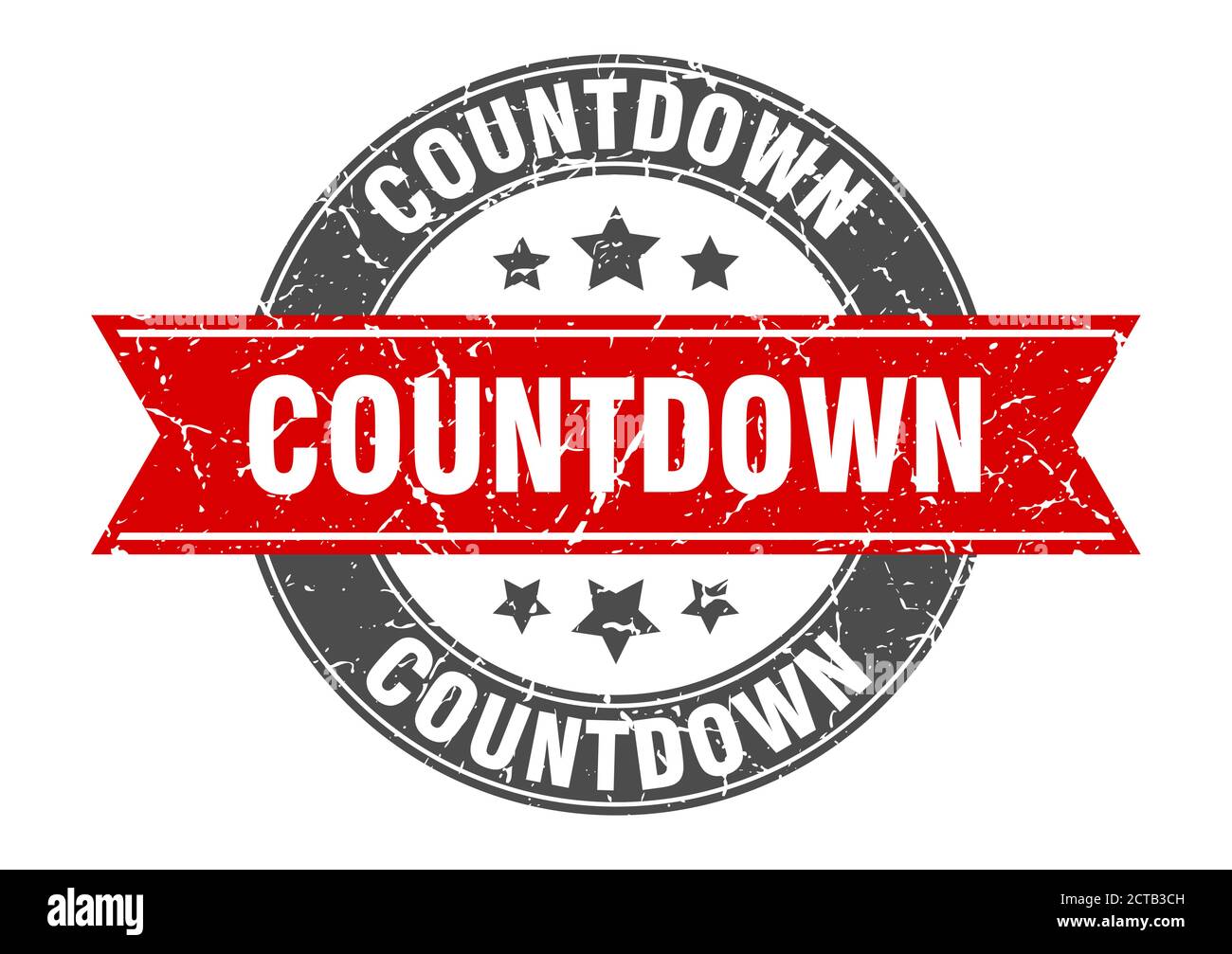 countdown round stamp with ribbon. sign. label Stock Vector Image & Art ...