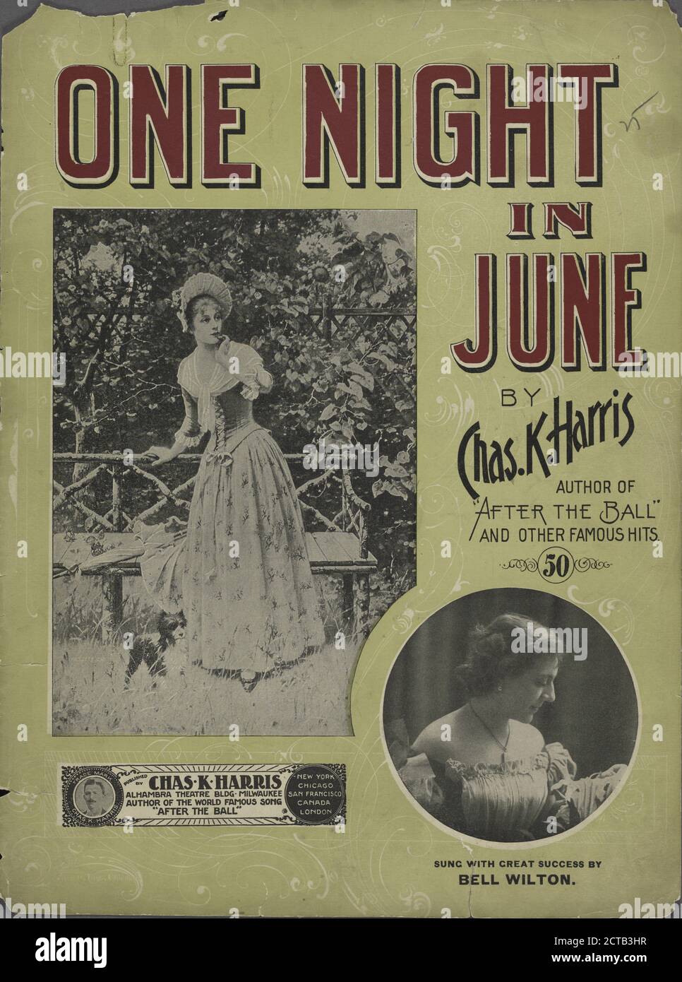 One night in June, notated music, Scores, 1899 - 1899, Harris, Chas. K. (Charles Kassell) (1864-1930), Harris, Chas. K. (Charles Kassell) (1864-1930 Stock Photo